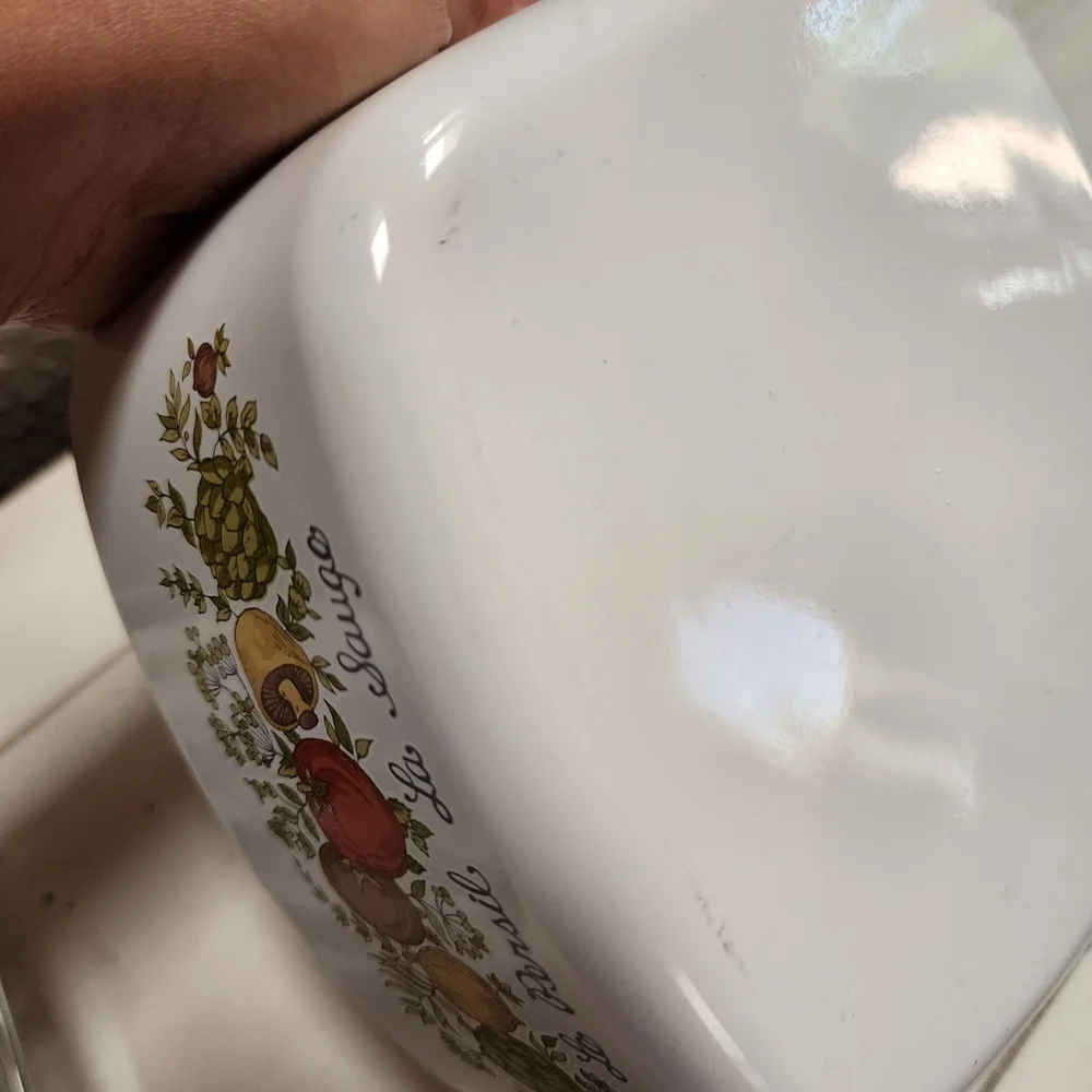 Vintage Corning Ware LE PERSIL LA SAUGE A-1 1/2 -B 1 1/2 w/ Pyrex A 7 C‎ Lid